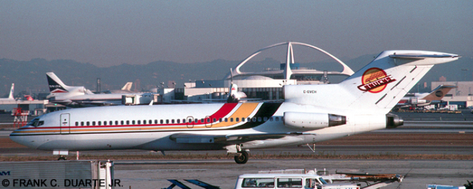 Vancouver Canucks Boeing 727-100 (Old Logo With Yellow, Red, and Black Stripes)