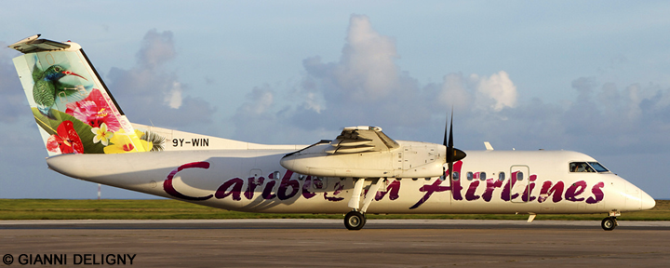 Caribbean Airlines DeHavilland Dash 8-300 (Special Hummingbird Tail)
