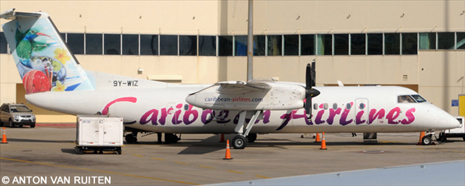 Caribbean Airlines DeHavilland Dash 8-300 (Special Hummingbird Tail)