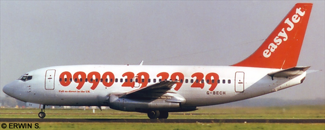 EasyJet Boeing 737-200 (Large Telephone Number)