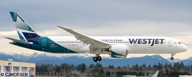 Westjet Boeing 787-9 (New Livery - With Digital Silk)