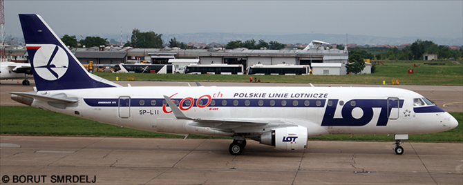LOT Polish Airlines Embraer E175 (600th E-Jet Special Livery)