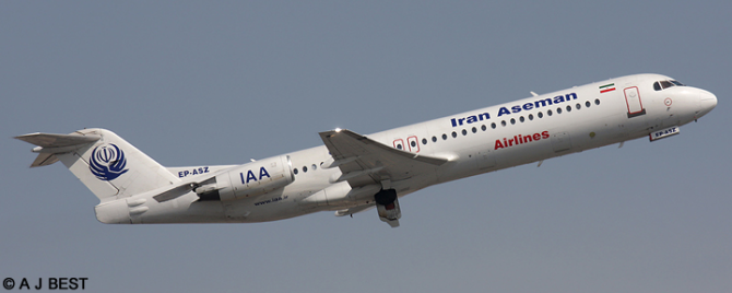 Aseman Iran Airlines Fokker F-100 (Old Livery)
