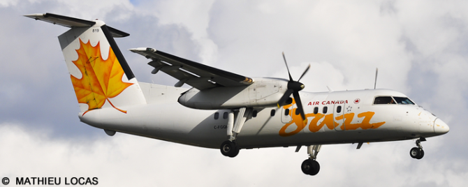 Air Canada Jazz DeHavilland Dash 8-100 (Yellow)