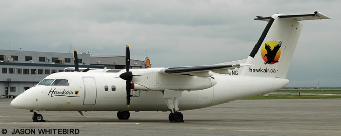 Hawkair DeHavilland Dash 8-100 (Black Hawk With Sun Livery)