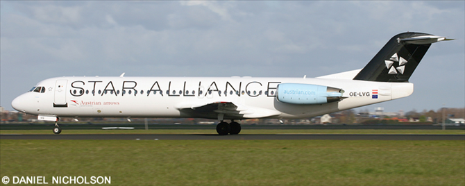 Austrian Arrows Fokker F-100 (Star Alliance Livery - Operated By Tyrolean Airways)