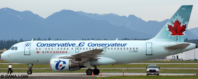 Air Canada Airbus A319 (Conservative Elections 2008 - Ice Blue Livery)