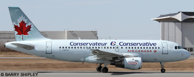 Air Canada Airbus A319 (Conservative Elections 2011 - Ice Blue Livery)